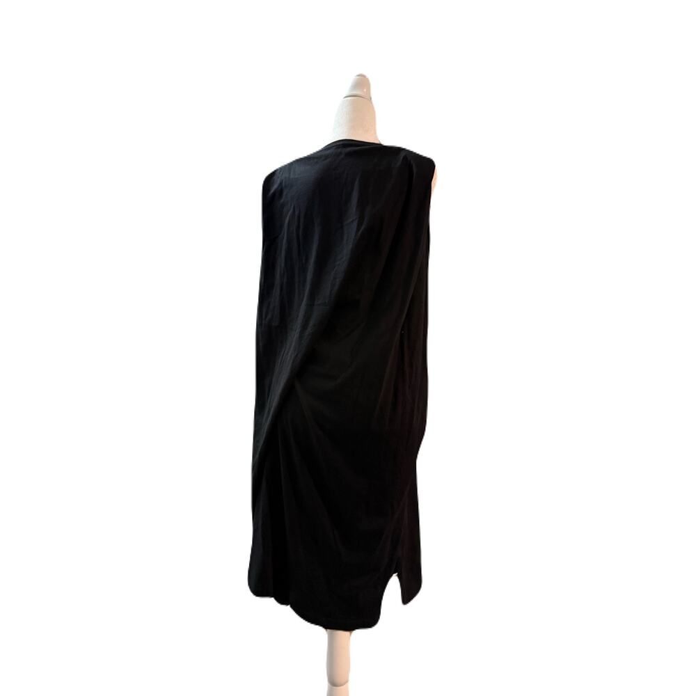 UNIQLO Women’s Black Sleeveless Shift Dress Size Medium Minimalist Stretch Knit - Picture 3 of 4